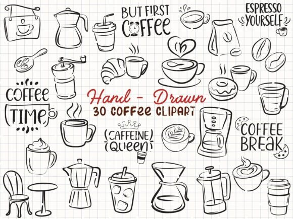 Download Coffee Svg Hand Drawn Cafe Clipart - Coffee Collection